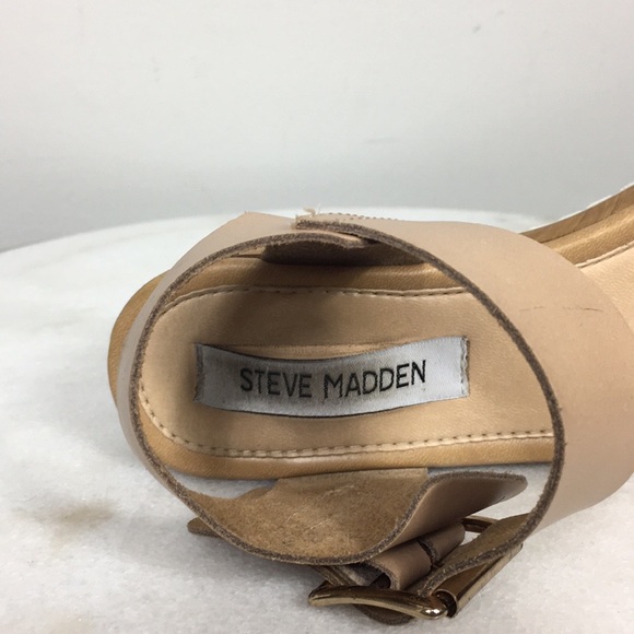 Steve Madden Cream Platform Sandal Heel Sz 6 - Picture 6 of 7